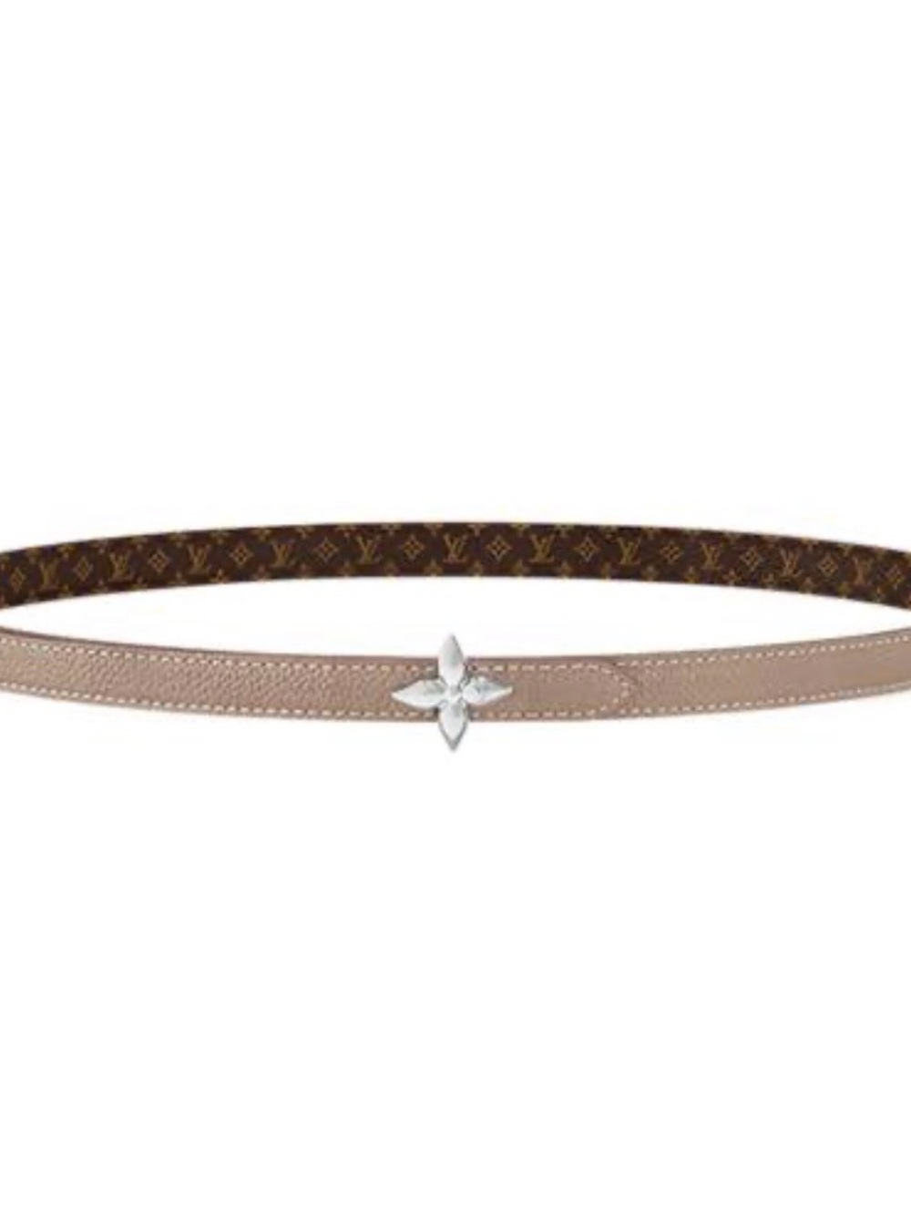 Louis Vuitton Beige Leather Reversible Logo Belt
